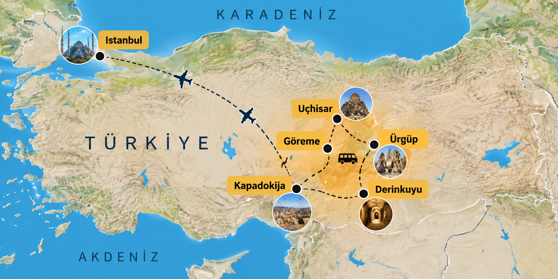 Kapadokija – Istanbul ruta putovanja